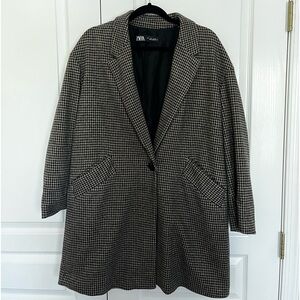 Zara Long Pea Coat Large
